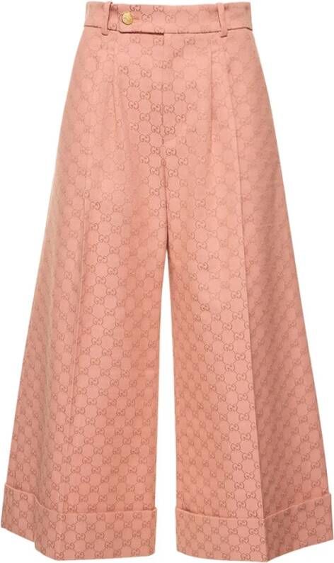 Gucci Luxe Wijde Broek Roze Dames