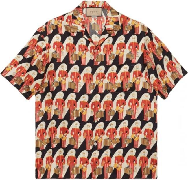 Gucci Multicolor Zijden Twill Overhemd Meerkleurig Heren