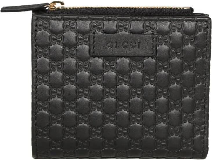 Gucci Stijlvolle leren portemonnee en kaarthouder set Zwart Dames