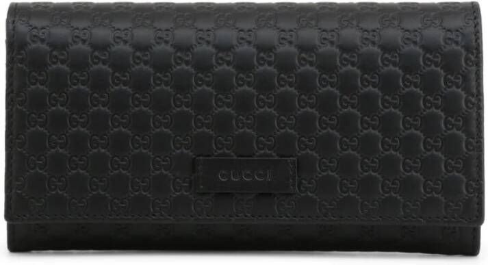 Gucci Stijlvolle leren portemonnee met metalen sluiting Zwart Dames