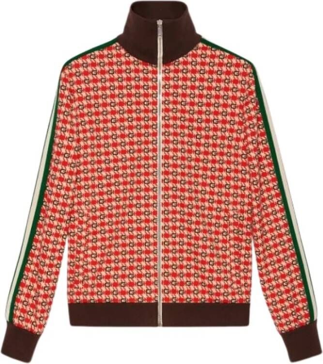 Gucci Stijlvolle Zip-through Sweatshirt voor vrouwen Rood Dames