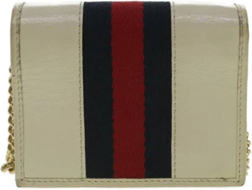 Gucci Vintage Beige Leren Vintage Crossbody Tas Beige Dames