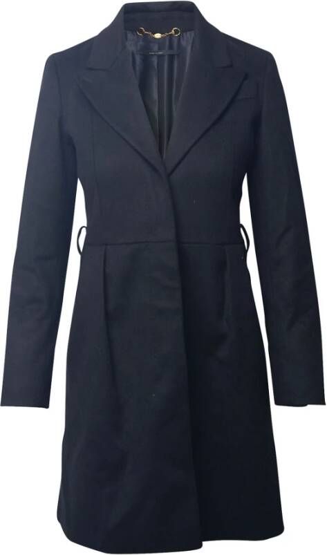 Gucci Vintage Gucci Coat with Peak Lapel Collar in Black Cupro Zwart Dames