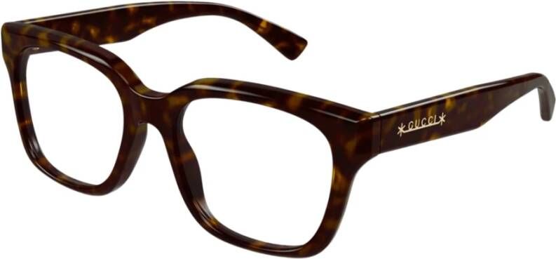 Gucci Vintage Havana Square Bril Bruin Dames