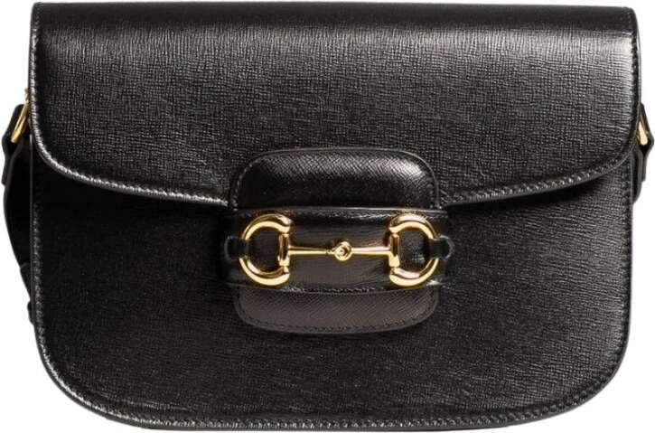 Gucci Vintage Horsebit 1955 Shoulder Bag Zwart Dames