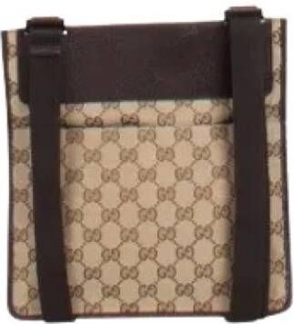 Gucci Vintage Pre-eigendom canvas crossbody-bags Bruin Dames