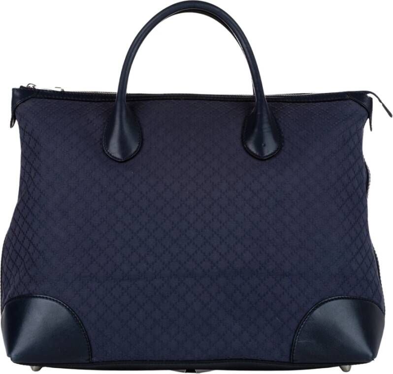 Gucci Vintage Pre-eigendom Diamante canvas reistas Blauw Dames