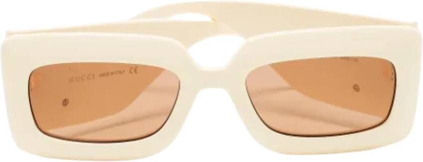Gucci Vintage Pre-owned Acetate sunglasses Beige Dames