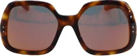 Gucci Vintage Pre-owned Acetate sunglasses Bruin Dames