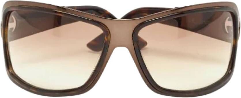 Gucci Vintage Pre-owned Acetate sunglasses Bruin Dames