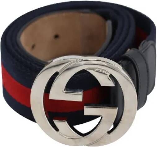 Gucci Vintage Pre-owned Canvas belts Blauw Heren