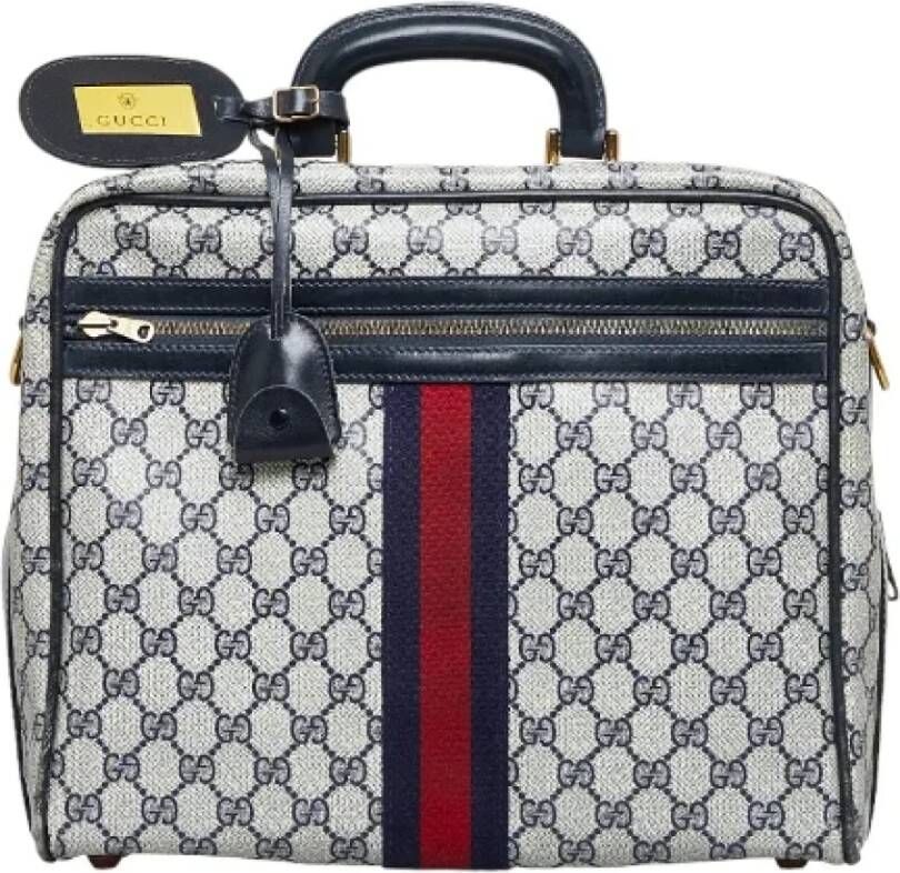 Gucci Vintage Pre-owned Canvas briefcases Grijs Dames
