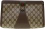 Gucci Vintage Pre-owned Canvas clutches Bruin Dames - Thumbnail 1