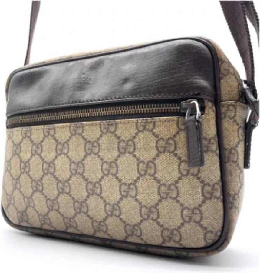 Gucci Vintage Pre-owned Canvas crossbody-bags Bruin Dames