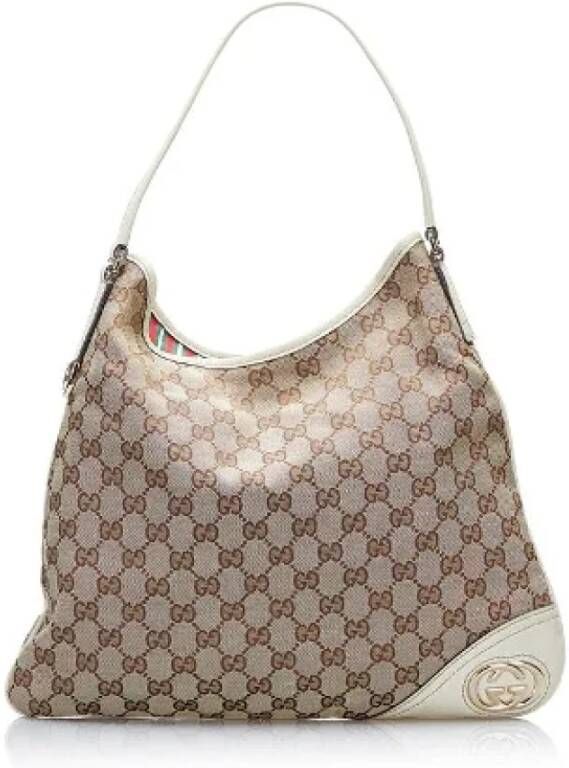 Gucci Vintage Pre-owned Canvas gucci-bags Beige Dames