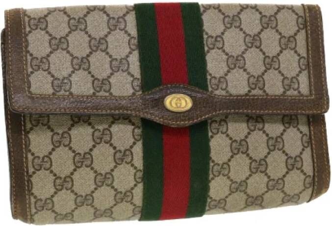 Gucci Vintage Pre-owned Canvas gucci-bags Beige Dames