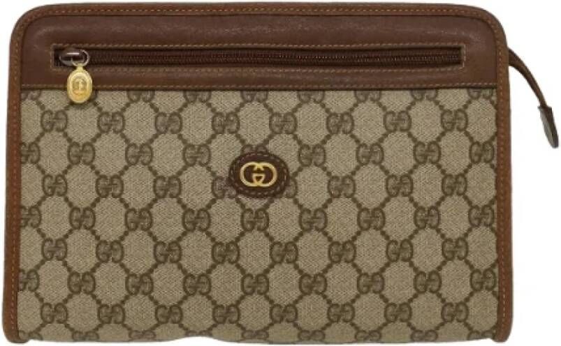Gucci Vintage Pre-owned Canvas gucci-bags Beige Dames