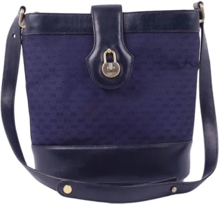Gucci Vintage Pre-owned Canvas gucci-bags Blauw Dames
