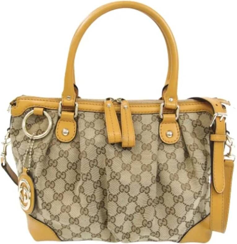 Gucci Vintage Pre-owned Canvas gucci-bags Yellow Dames