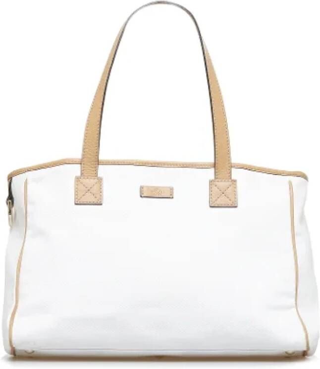 Gucci Vintage Pre-owned Canvas gucci-bags Wit Dames