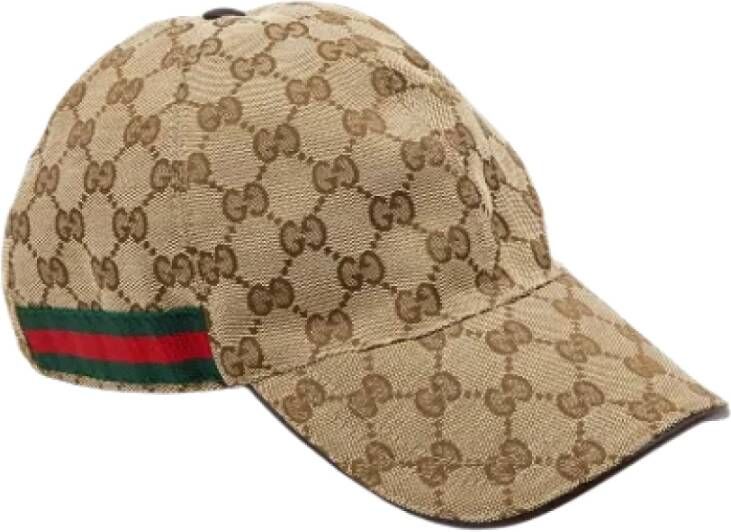 Gucci Vintage Pre-owned Canvas hats Beige Dames