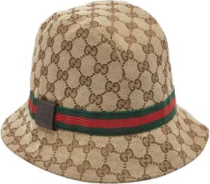 Gucci Vintage Pre-owned Canvas hats Beige Dames