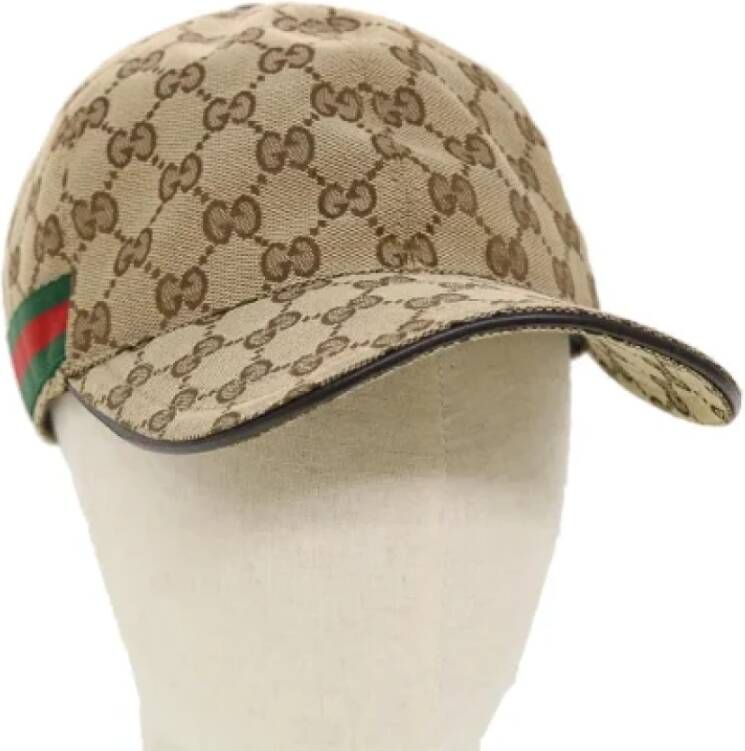 Gucci Vintage Pre-owned Canvas hats Beige Unisex