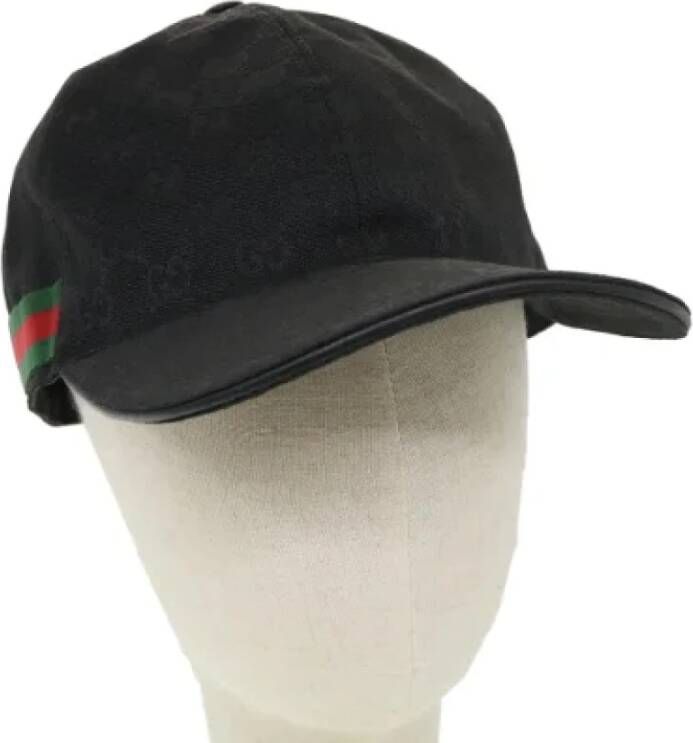 Gucci Vintage Pre-owned Canvas hats Zwart Unisex