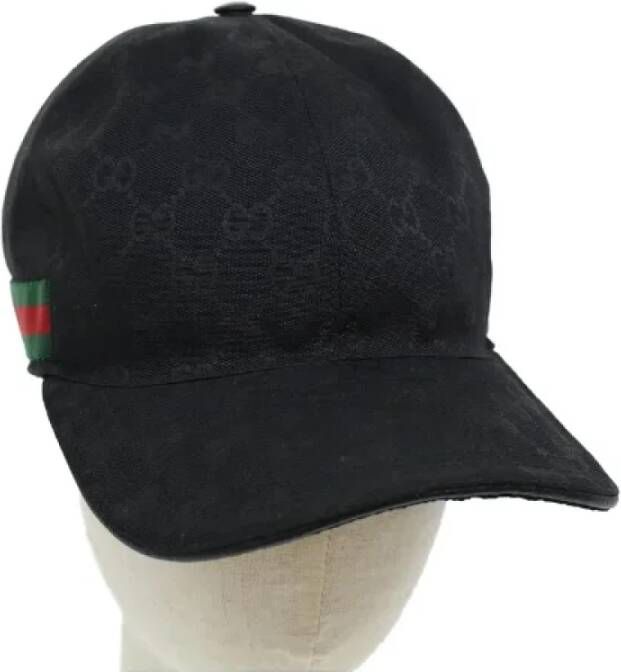 Gucci Vintage Pre-owned Canvas hats Zwart Unisex