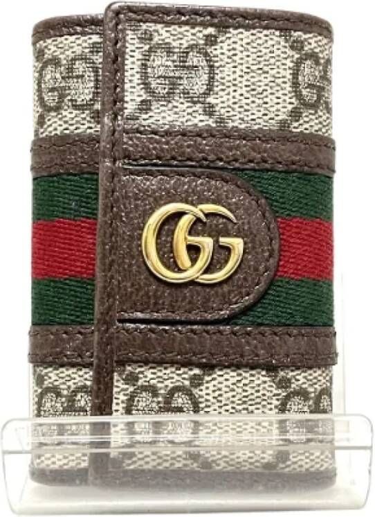 Gucci Vintage Pre-owned Canvas key-holders Bruin Dames