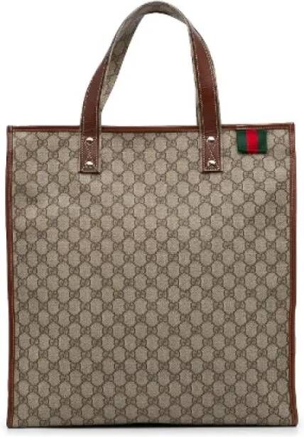 Gucci Vintage Pre-owned Canvas totes Bruin Dames