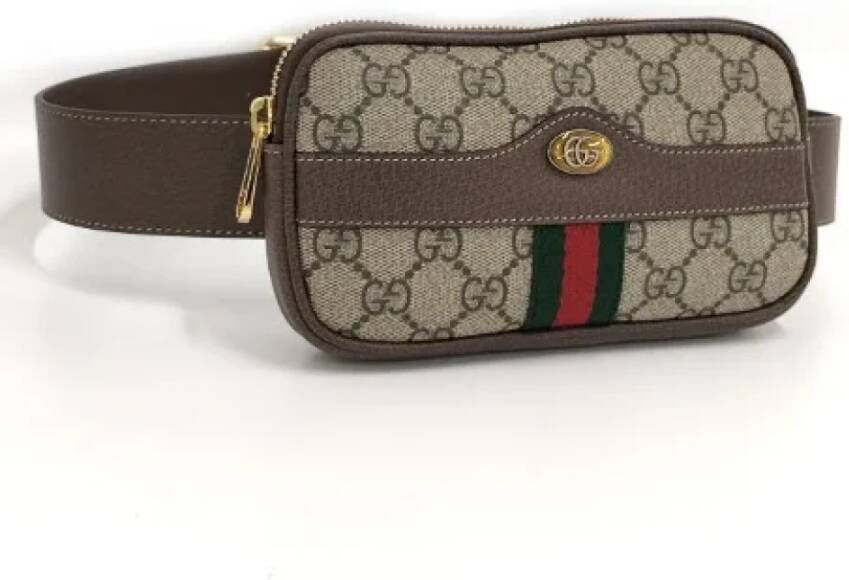 Gucci Vintage Pre-owned Canvas travel-bags Bruin Dames