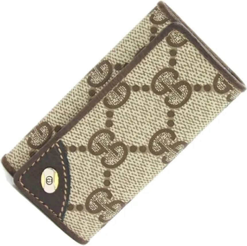 Gucci Vintage Pre-owned Coated canvas key-holders Beige Dames