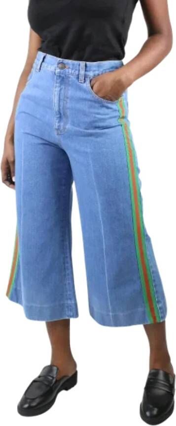 Gucci Vintage Pre-owned Cotton bottoms Blauw Dames