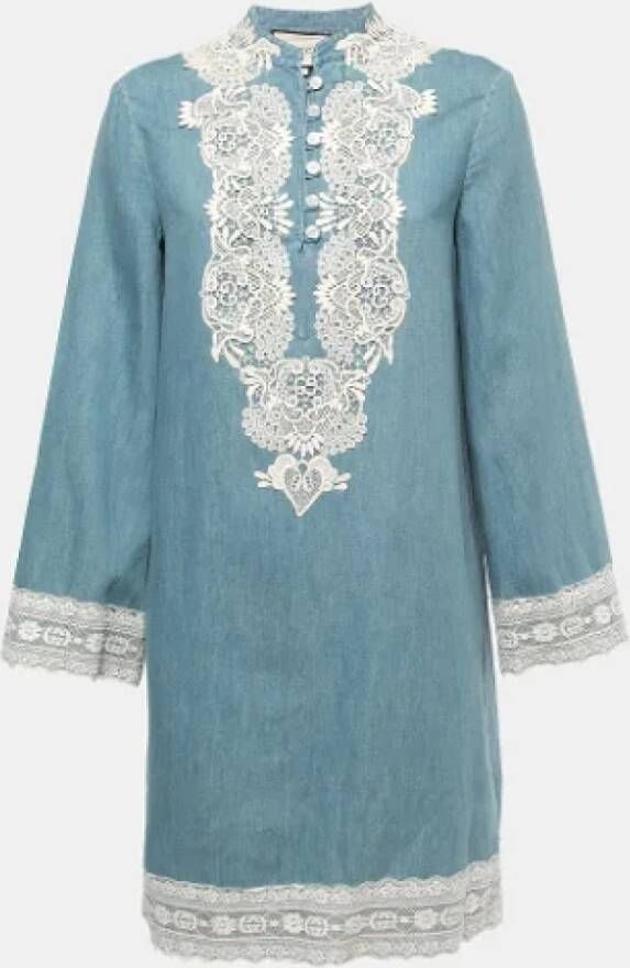 Gucci Vintage Pre-owned Cotton dresses Blauw Dames