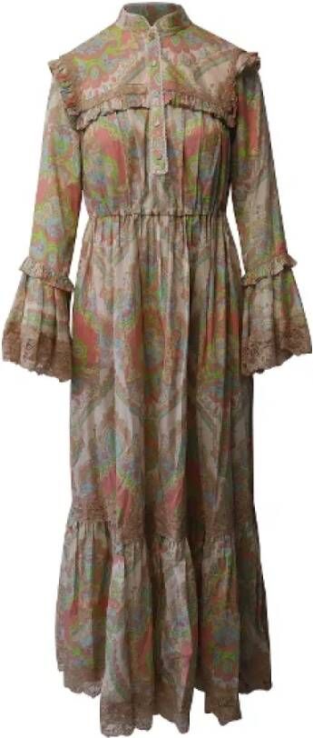 Gucci Vintage Pre-owned Cotton dresses Bruin Dames