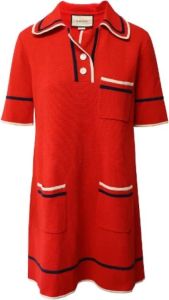 Gucci Vintage Pre-owned Cotton dresses Rood Dames