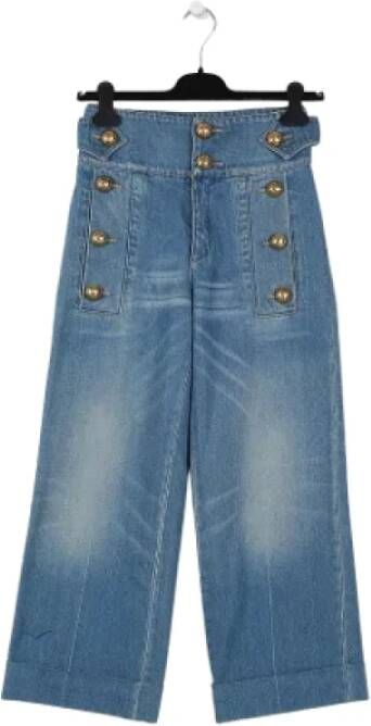 Gucci Vintage Pre-owned Cotton jeans Blauw Dames