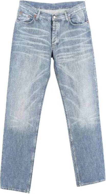 Gucci Vintage Pre-owned Cotton jeans Blauw Dames