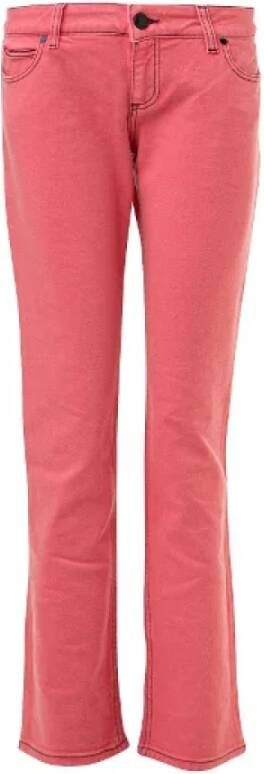 Gucci Vintage Pre-owned Cotton jeans Roze Dames