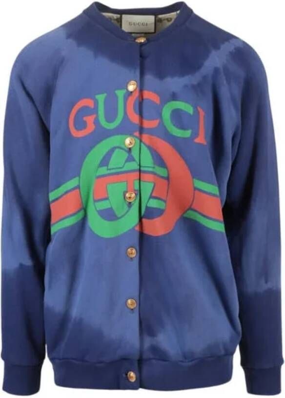 Gucci Vintage Pre-owned Cotton outerwear Blauw Dames