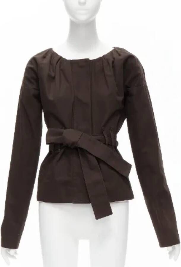 Gucci Vintage Pre-owned Cotton outerwear Brown Dames