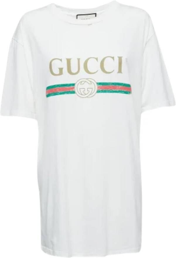 Gucci Vintage Pre-owned Cotton tops Wit Dames