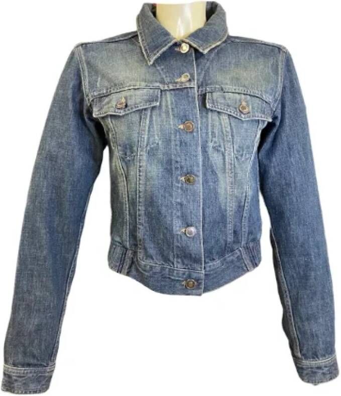 Gucci Vintage Pre-owned Denim outerwear Blauw Dames