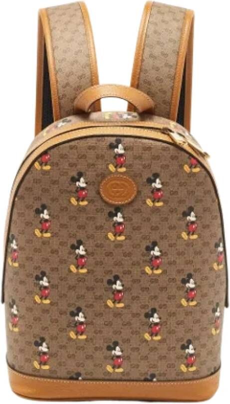 Gucci Vintage Pre-owned Fabric backpacks Beige Dames