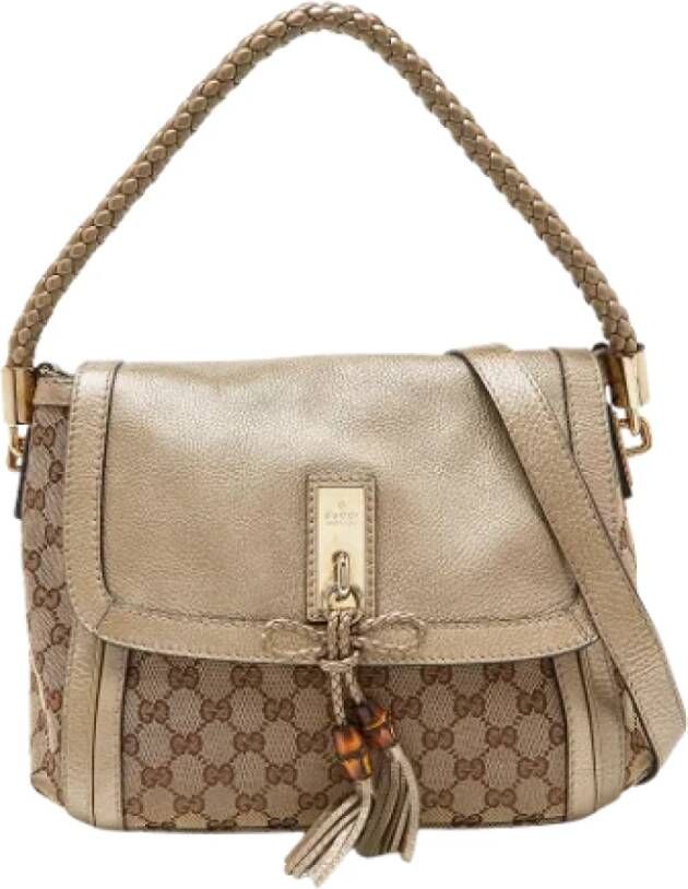 Gucci Vintage Pre-owned Fabric gucci-bags Beige Dames