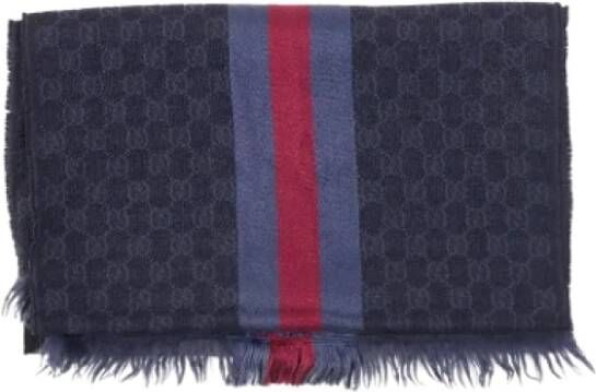Gucci Vintage Pre-owned Fabric scarves Blauw Dames