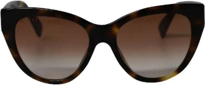 Gucci Vintage Pre-owned Fabric sunglasses Bruin Dames