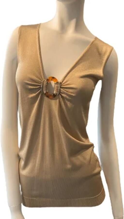 Gucci Vintage Pre-owned Fabric tops Beige Dames