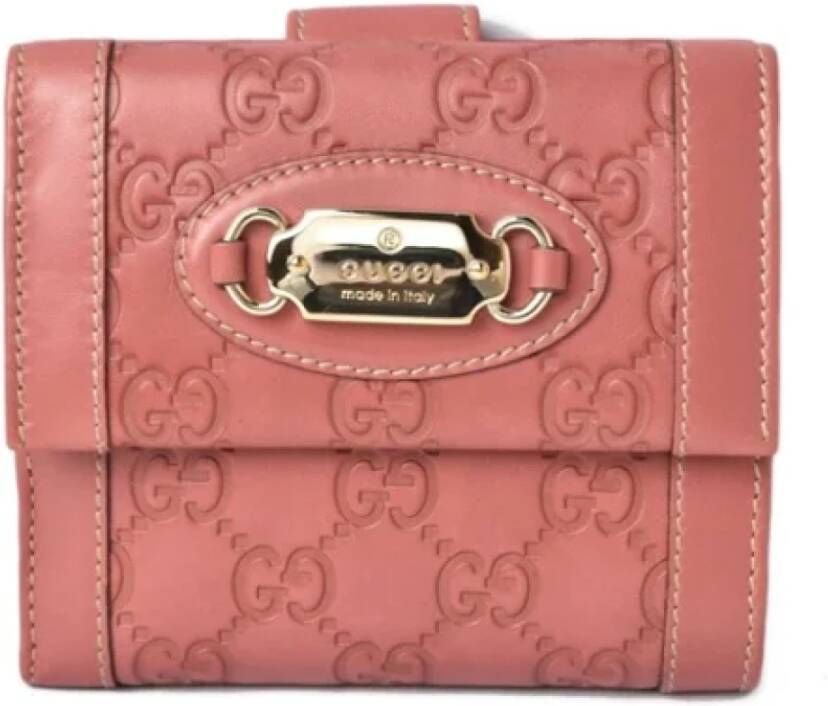 Gucci Vintage Pre-owned Fabric wallets Roze Dames